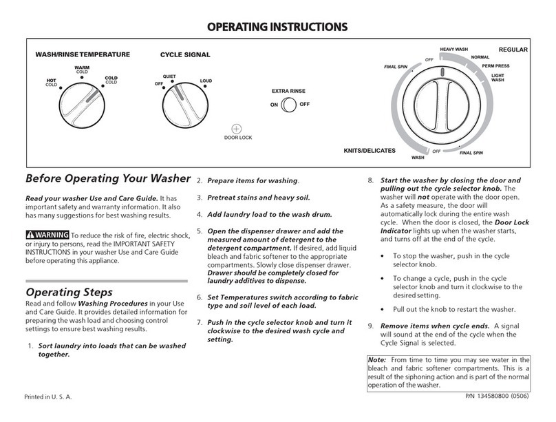 Frigidaire ltf530fs0 User manual