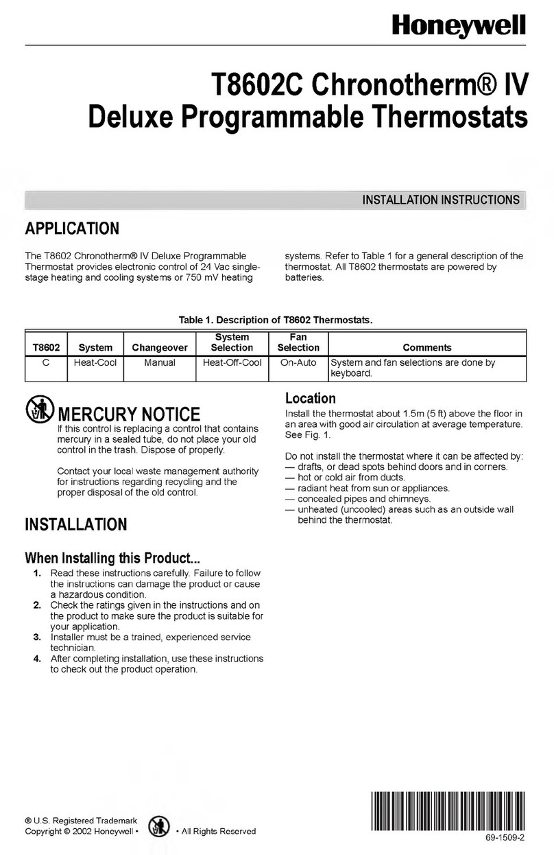 Honeywell T8602C User manual