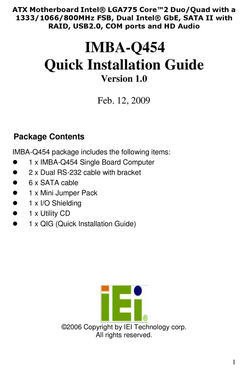 IEI Technology IMBA-Q454 Quick installation guide