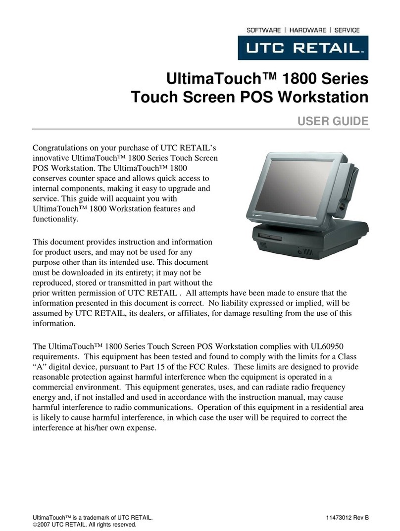 UTC RETAIL ultimatouch 1800 series user guide