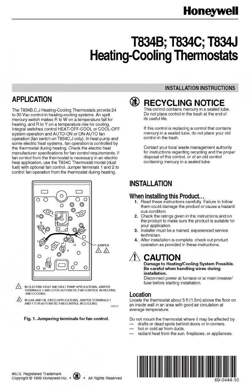 Honeywell T834C User manual
