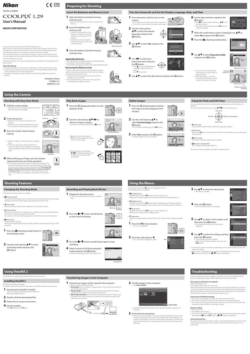 Nikon Coolpix L29 User manual Nikon Coolpix L29 User manual