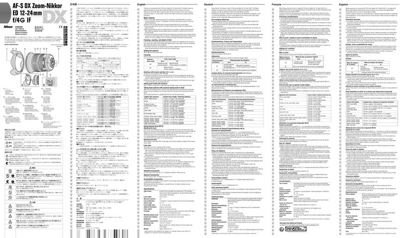 Nikon AF-S DX Zoom-Nikkor 12-24mm f/4G IF-ED User manual