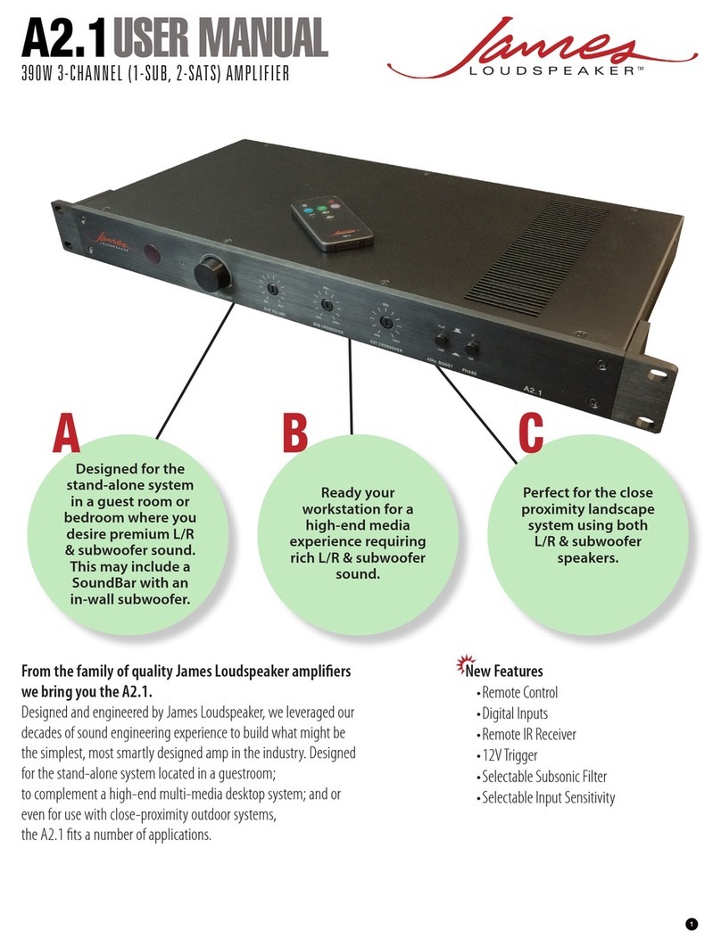 James Loudspeakers A2.1 user manual James Loudspeakers A2.1 user manual