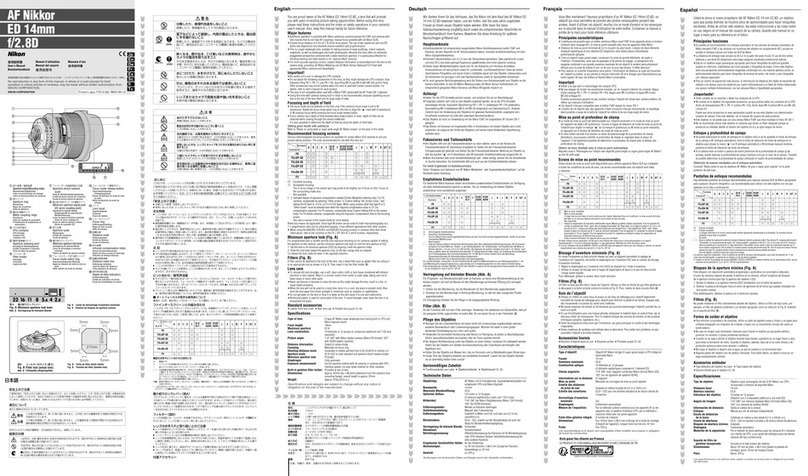 Nikon AF Nikkor 14mm f/2.8D ED User manual