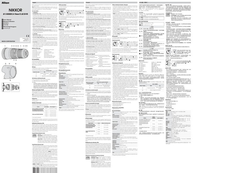 Nikon AF-S NIKKOR 24-70mm f/2.8E ED VR User manual
