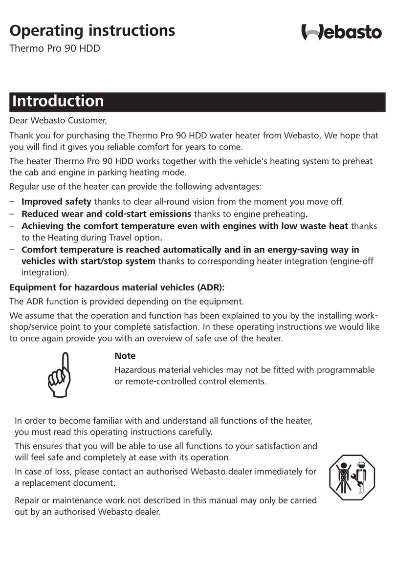Webasto Thermo Pro 90 HDD operating instructions
