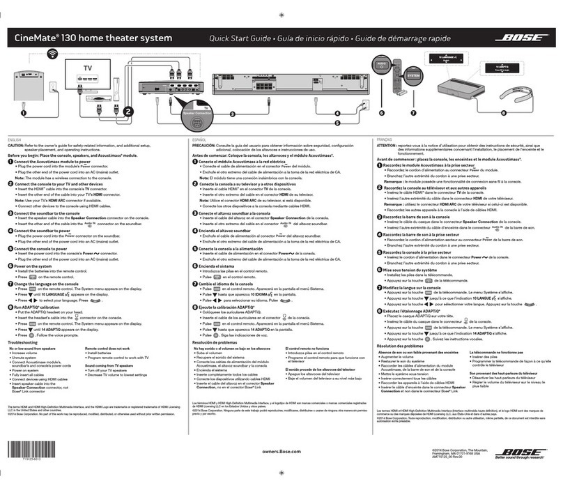 Bose CineMate 130 User manual
