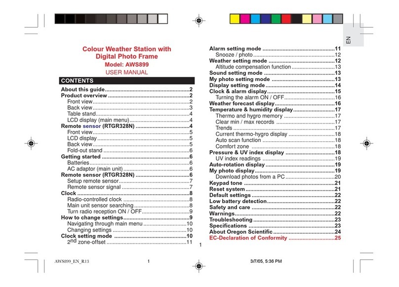 Oregon Scientific AWS899 User manual Oregon Scientific AWS899 User manual