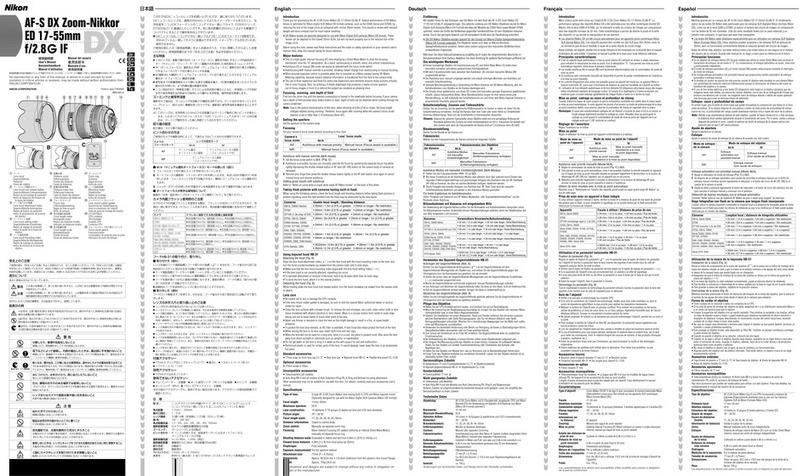 Nikon AF-S DX Zoom-Nikkor 17-55mm f/2.8G IF-ED Operating instructions