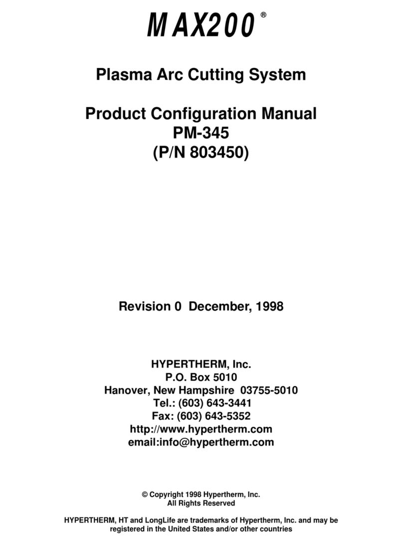 Hypertherm MAX200 Instruction sheet Hypertherm MAX200 Instruction sheet