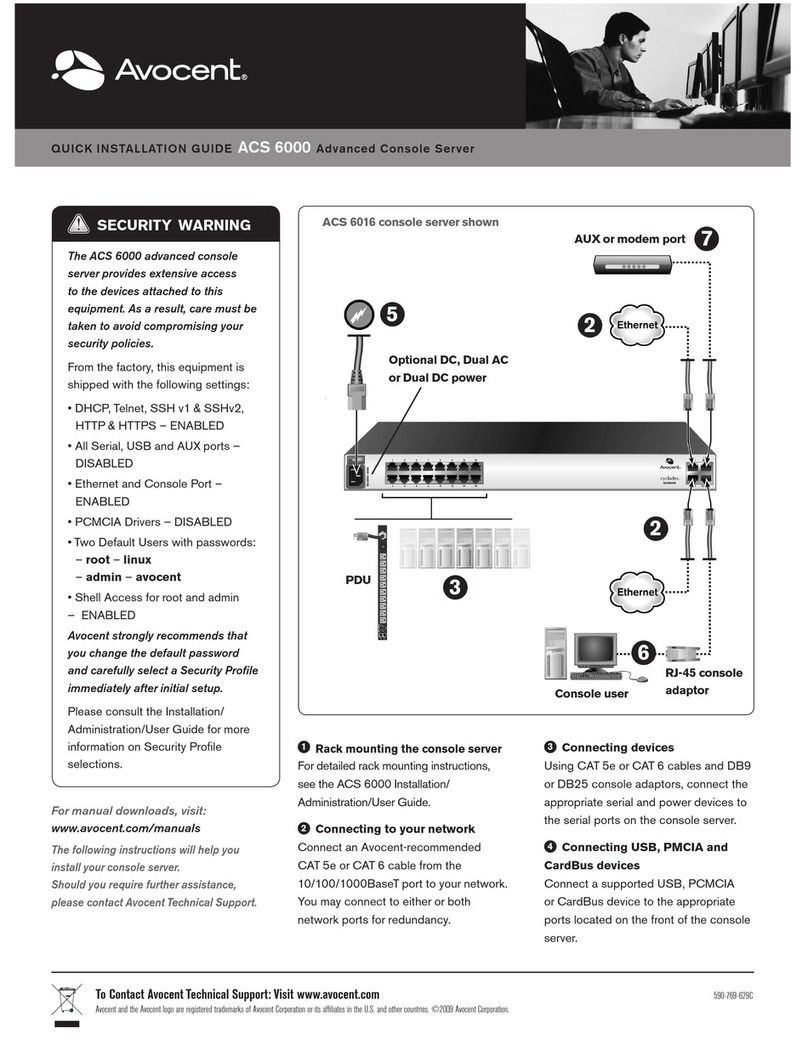 Avocent ACS 6000 Quick installation guide