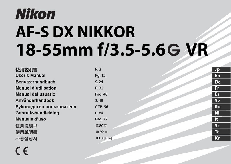 Nikon AF-S DX Zoom-Nikkor 18-55mm f/3.5-5.6G ED II User manual
