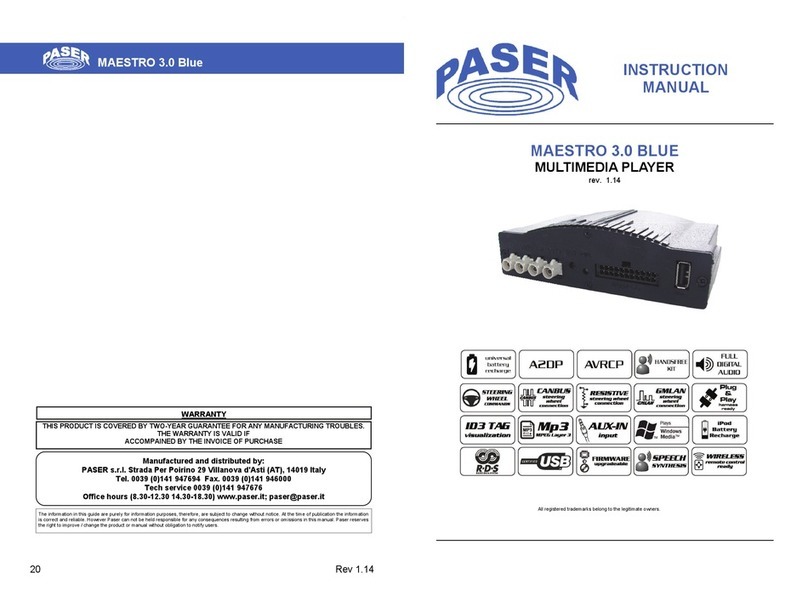 Paser MAESTRO 3.0 BLUE instruction manual