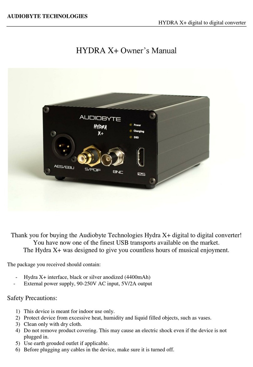 AUDIOBYTE HYDRA X+ owner's manual