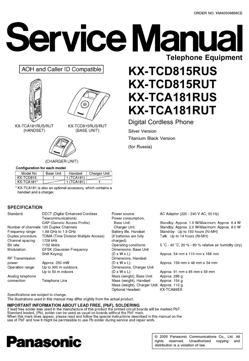 Panasonic KX-TCA181RUT User manual