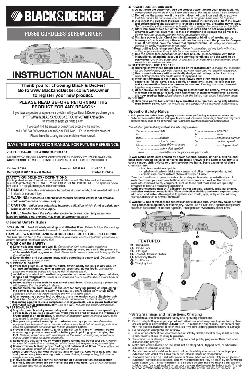 Black & Decker PD360 User manual