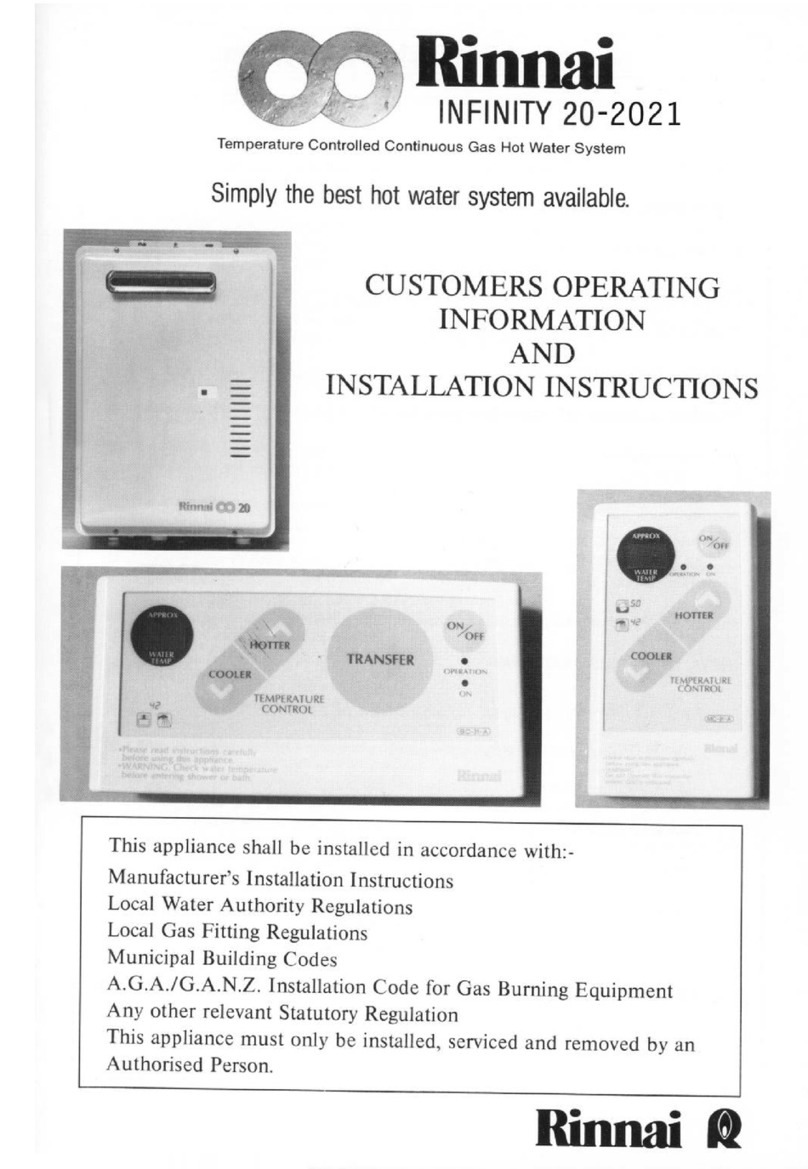 Rinnai infinity 20-2021 User manual