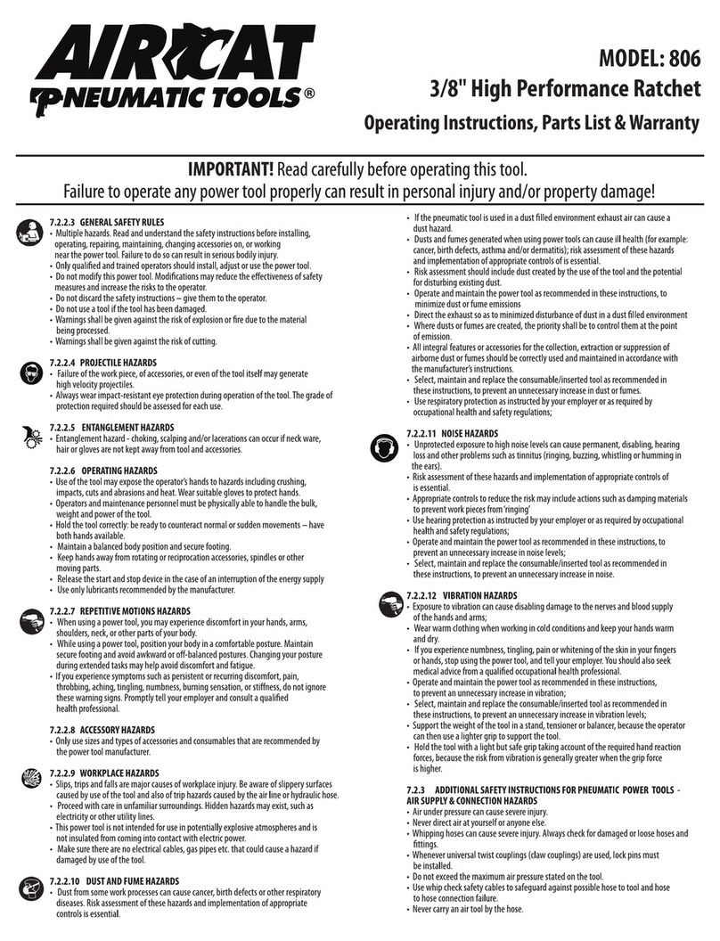 Aircat 806 Operating informations
