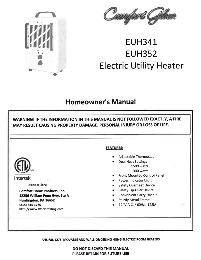 Comfort Glow EUH341 User manual