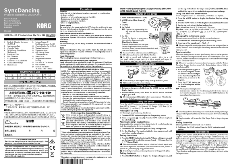 Korg SyncDancing owner's manual