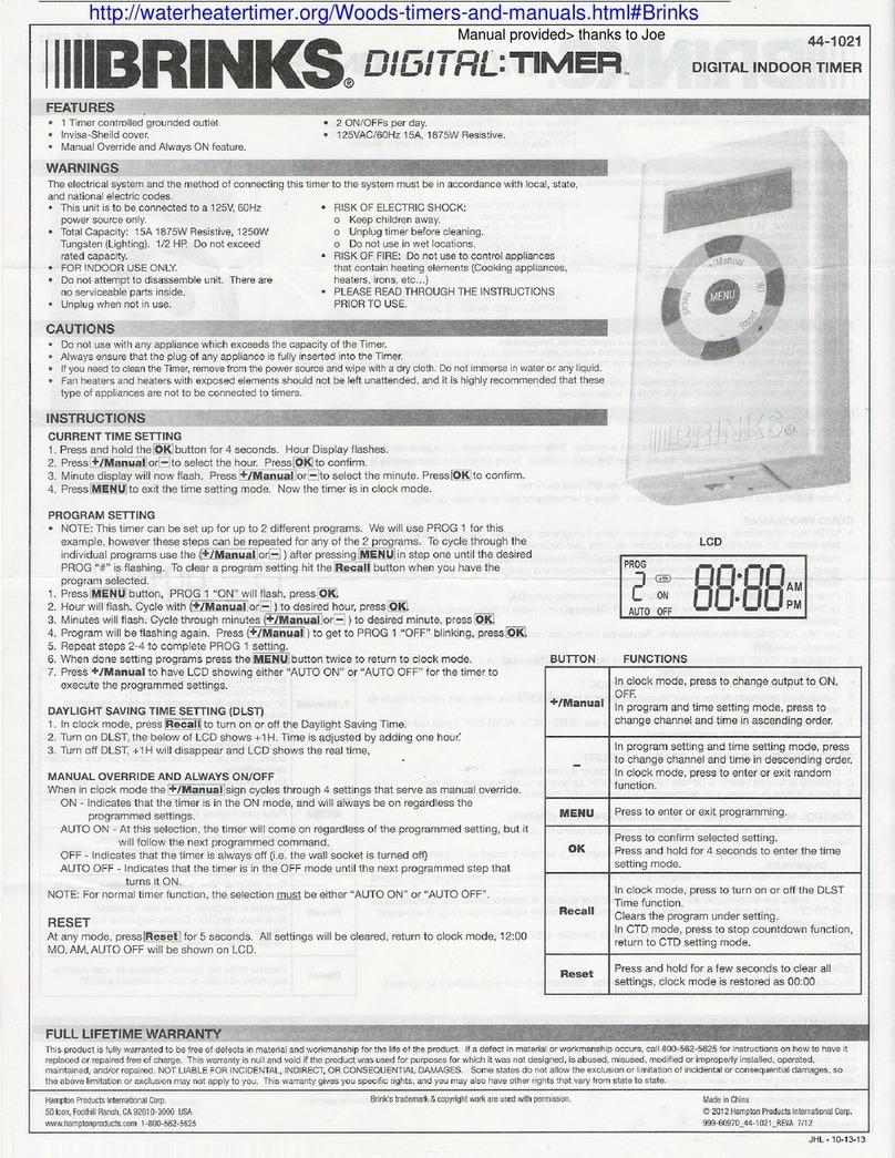 BRINKS 44-1021 User manual