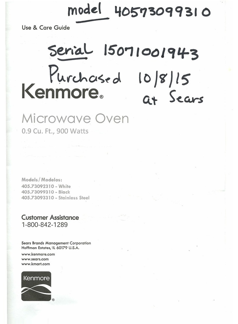 Kenmore 405.73092310 Use & care guide