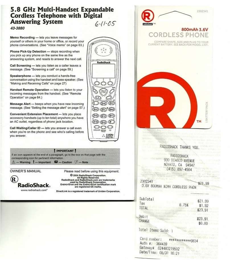 Radio Shack 43-3880 User manual Radio Shack 43-3880 User manual