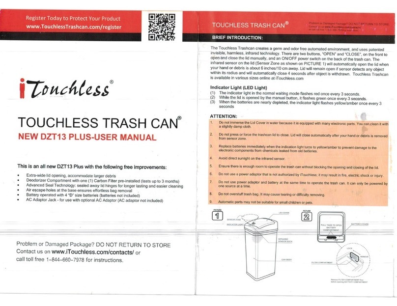 Itouchless DZT-13 Plus user manual Itouchless DZT-13 Plus user manual