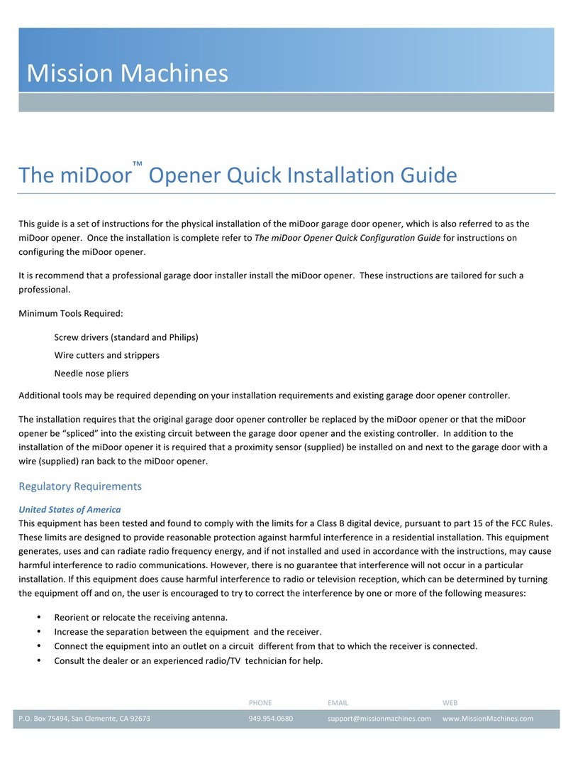 Mission Machines miDoor Quick installation guide