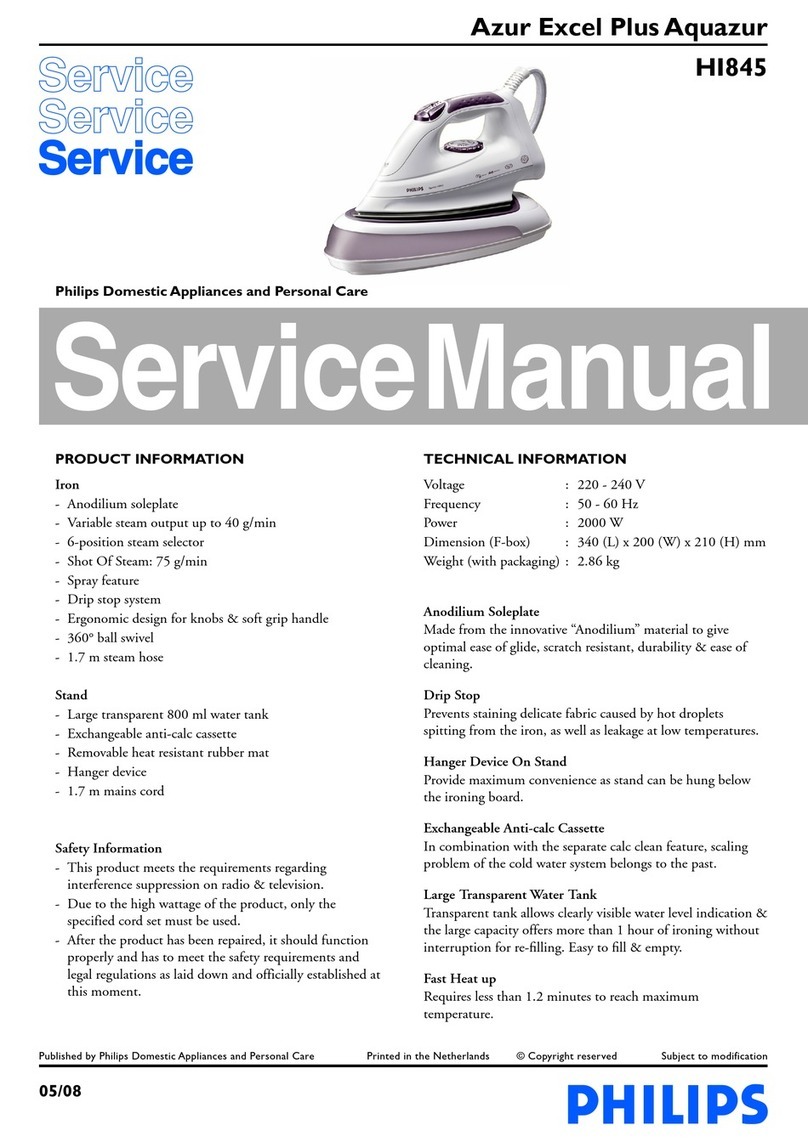 Philips Excel Plus Aquazur HI845 User manual