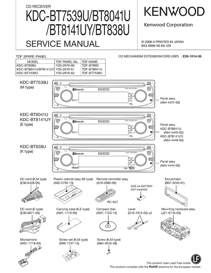 Kenwood KDC-BT7539U Service manual