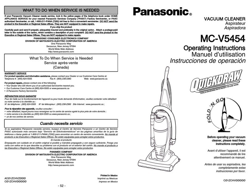 Panasonic MC-V5454 operating instructions