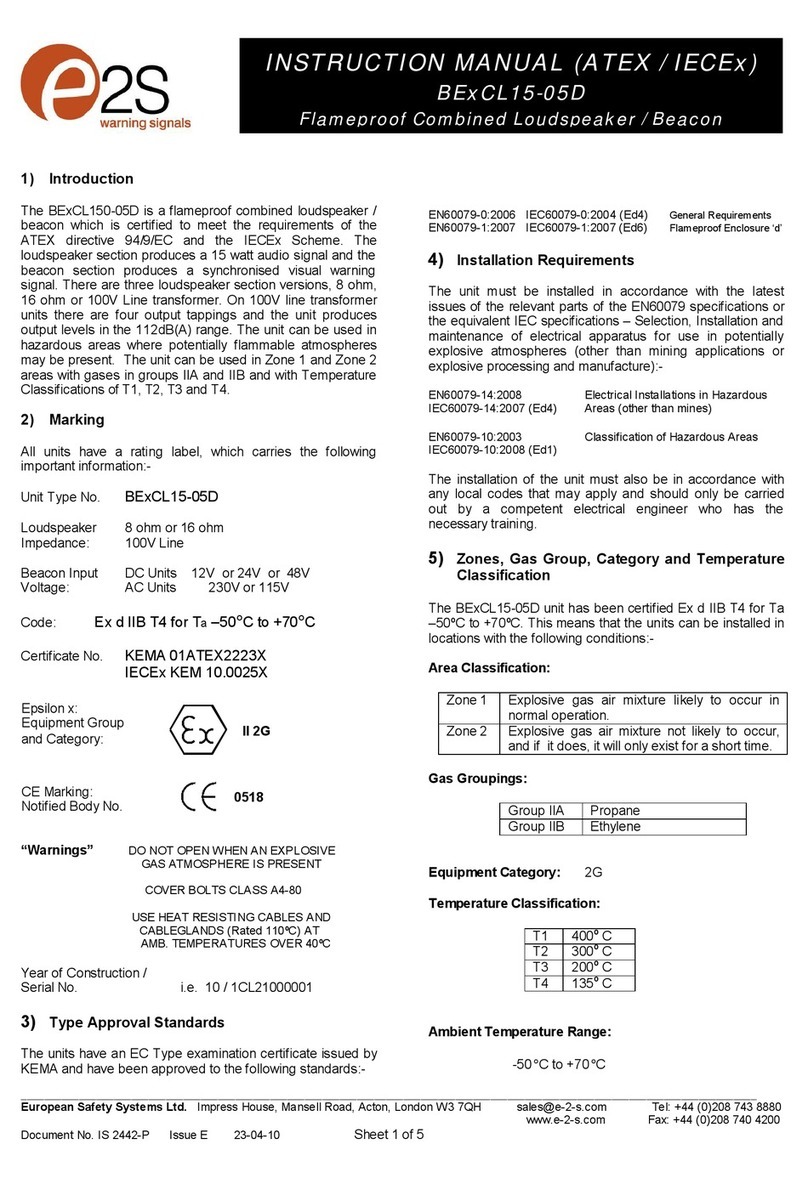 E2S BExCL15-05D User manual