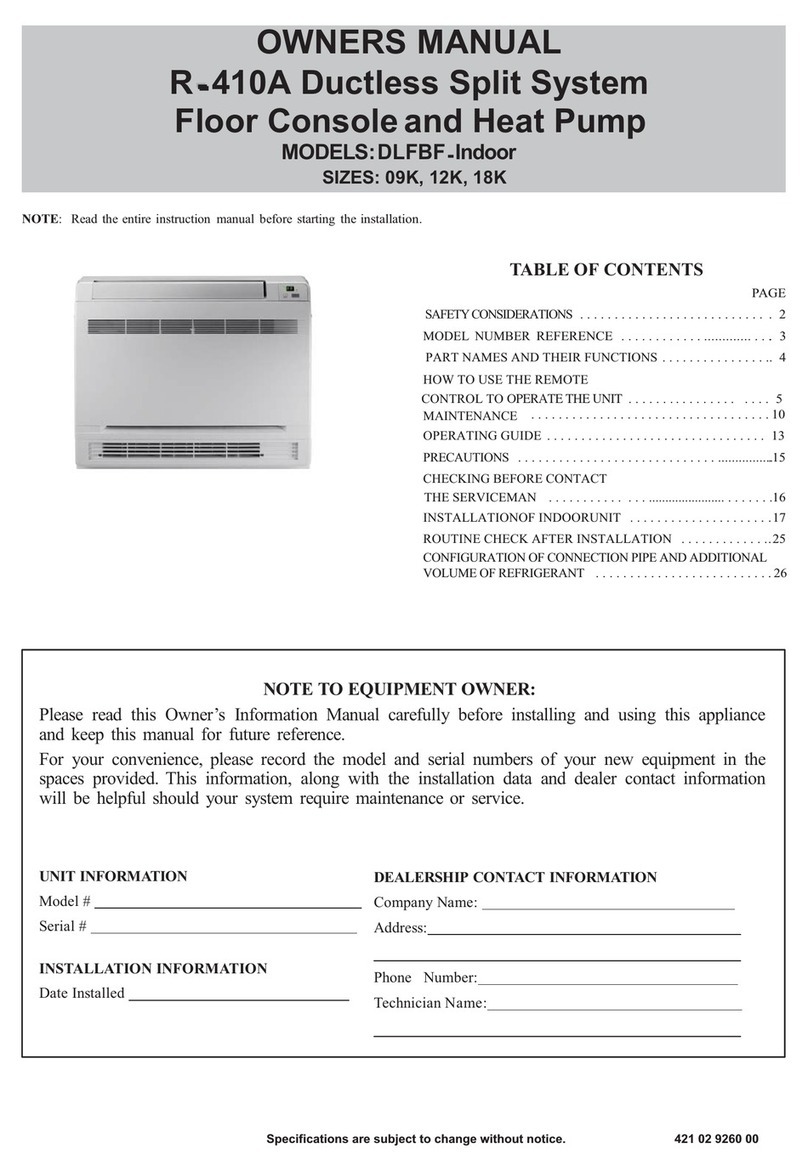 International comfort products DLFBHF09K1A owner's manual International comfort products DLFBHF09K1A owner's manual