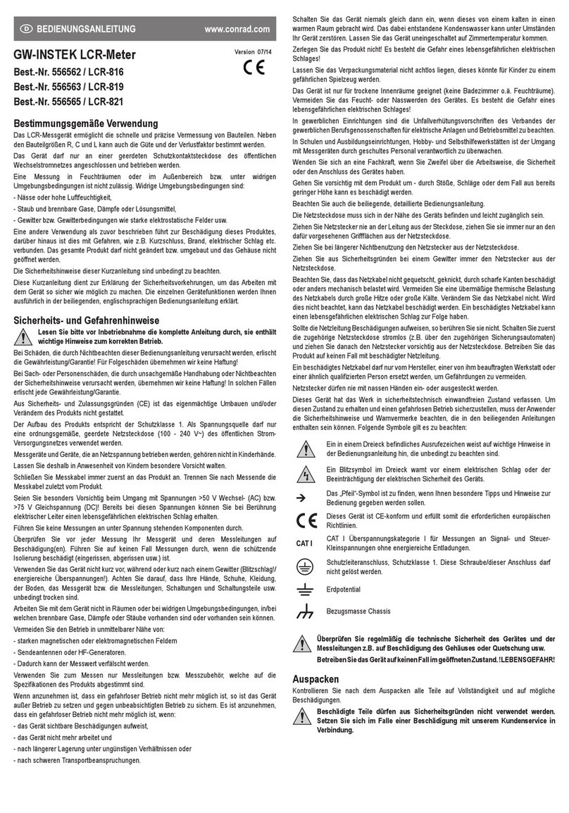 GW Instek LCR-816 Operating	 instruction
