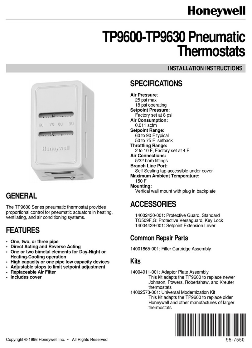 Honeywell TP9600 Series installation instructions Honeywell TP9600 Series installation instructions