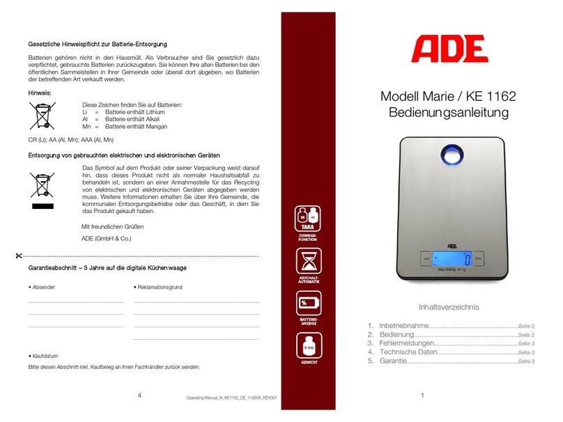 ADE KE 1162 User manual