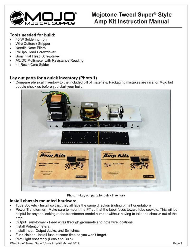 Mojo mojotone tweed super style instruction manual