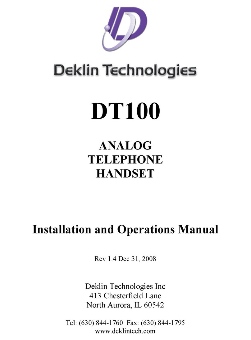 Deklin Technologies DT100 Installation and operation manual