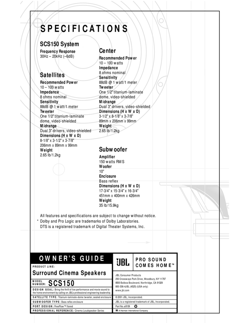 JBL SCS150 User manual