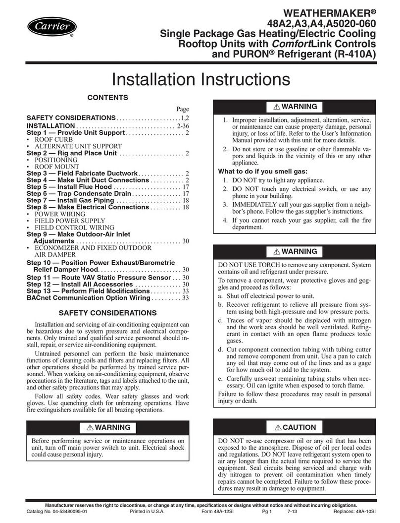 Carrier WEATHERMAKER 48A2 User manual