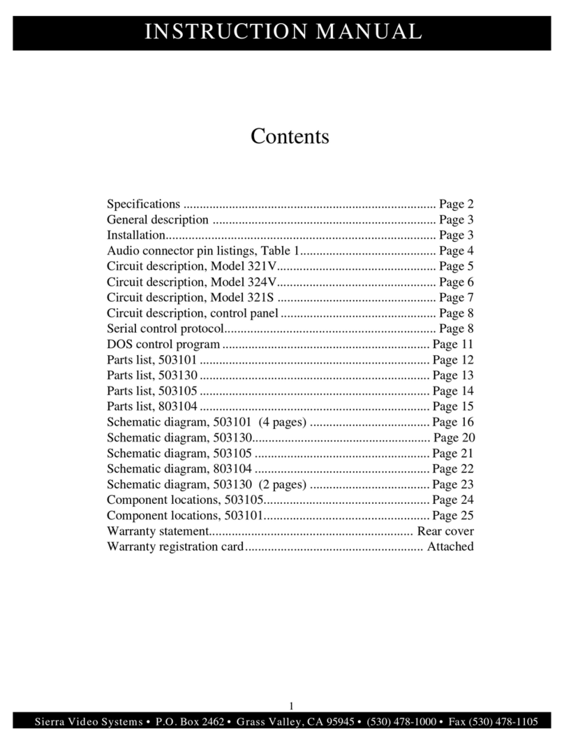 SIERRA VIDEO SYSTEMS 321V instruction manual SIERRA VIDEO SYSTEMS 321V instruction manual