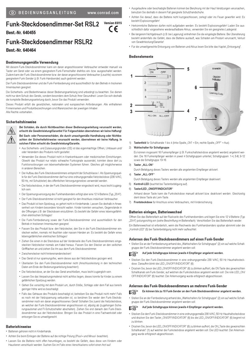 Conrad RSLR2 operating instructions