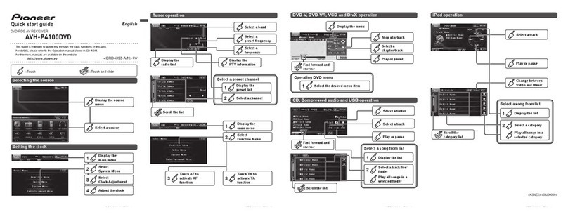 Pioneer Super Tuner IIID AVH-P4100DVD quick start guide