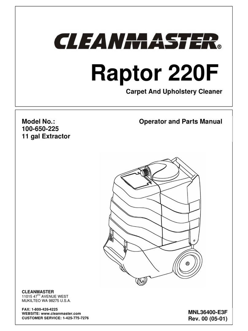 CleanMaster Raptor 220F Operator and parts manual