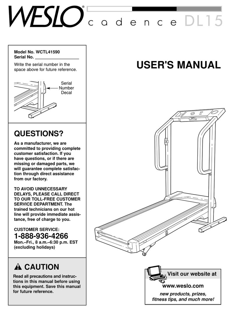 Weslo WCTL41590 user manual
