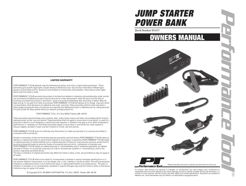 Performance Tool W1677 owner's manual