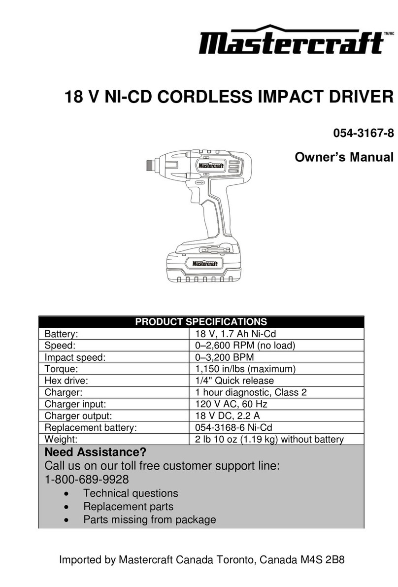 MasterCraft 054-3167-8 User manual