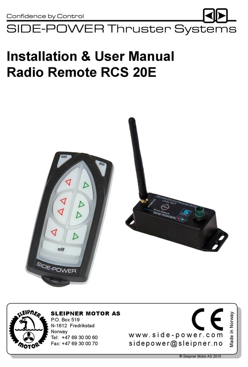 SLEIPNER MOTOR AS RCS 20E Installation & user manual